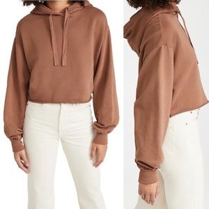 Frame Crop East Hoodie Tan XS